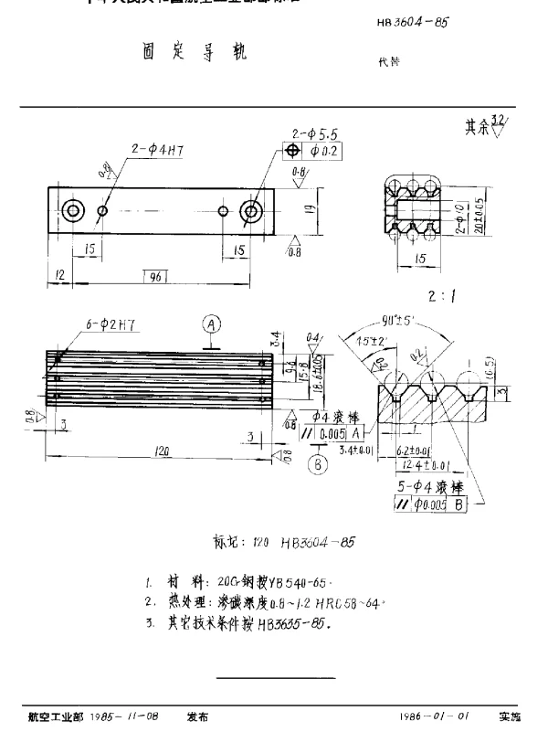 HB 3604-1985 固定导轨
