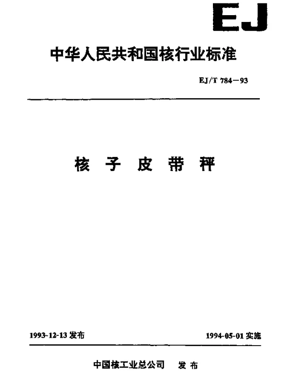 EJT 784-1993 核子皮带秤