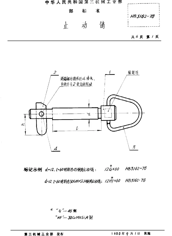 HB 3162-1978 止动销