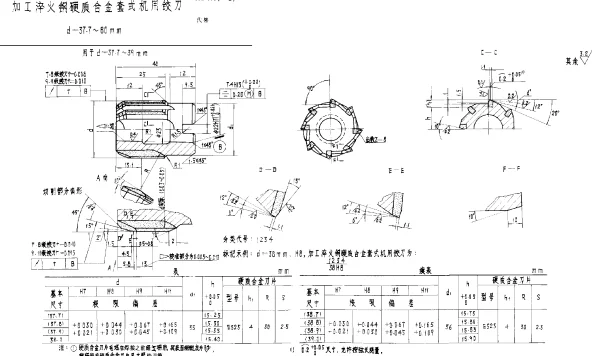 HB 4199-1989 加工淬火钢硬质合金全套式机用铰刀 d=37.7~80mm