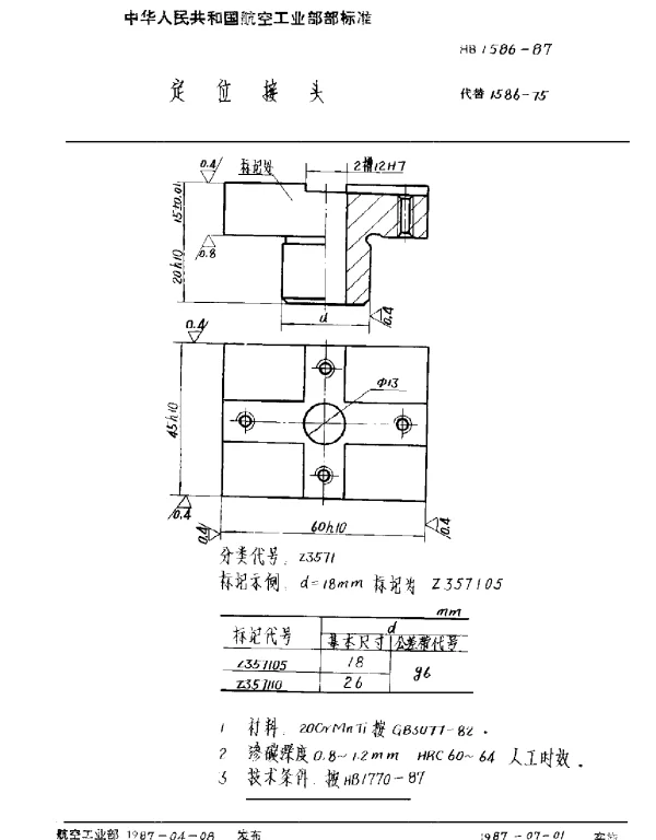 HB 1586-1987 定位接头