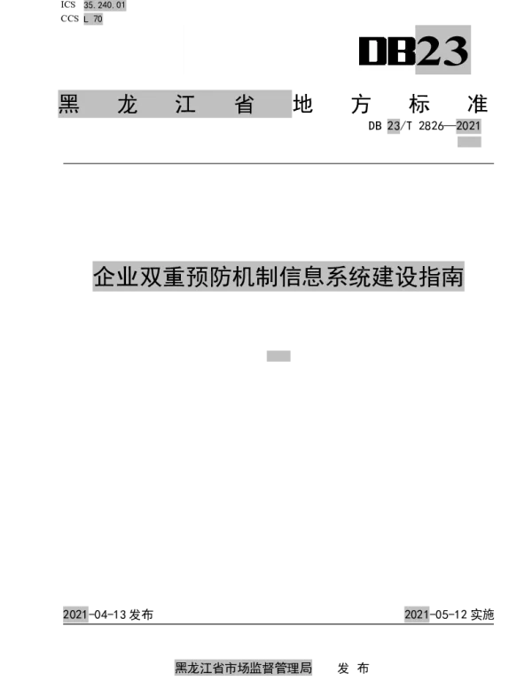 DB23T 2826—2021 企业双重预防机制信息系统建设指南