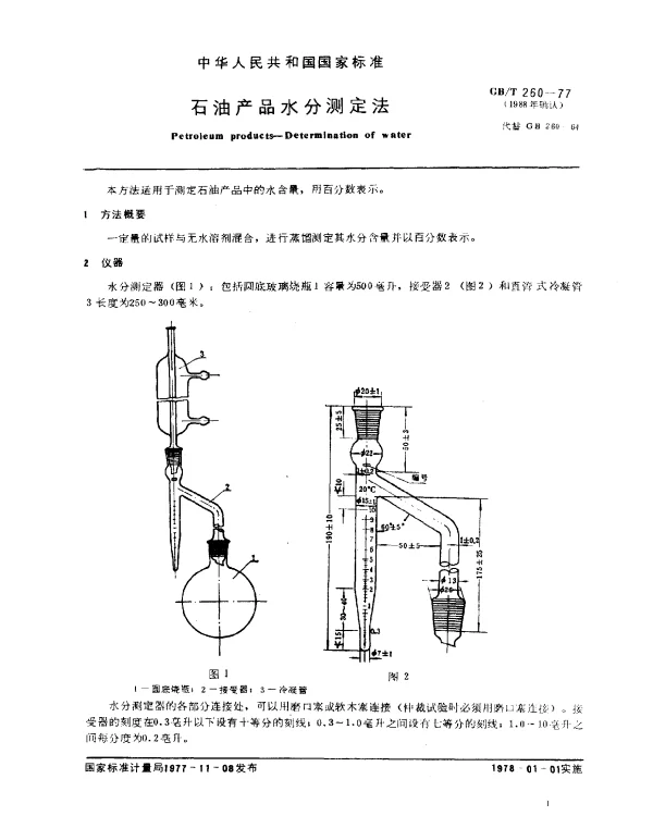 GBT 260-1977(1988) 石油产品水分测定法