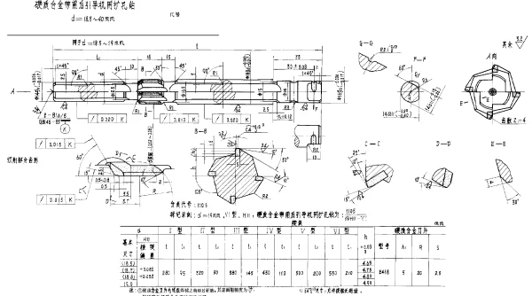 HB 4193-1989 硬质合金带前后引导机用扩孔钻 d=18.5~40mm