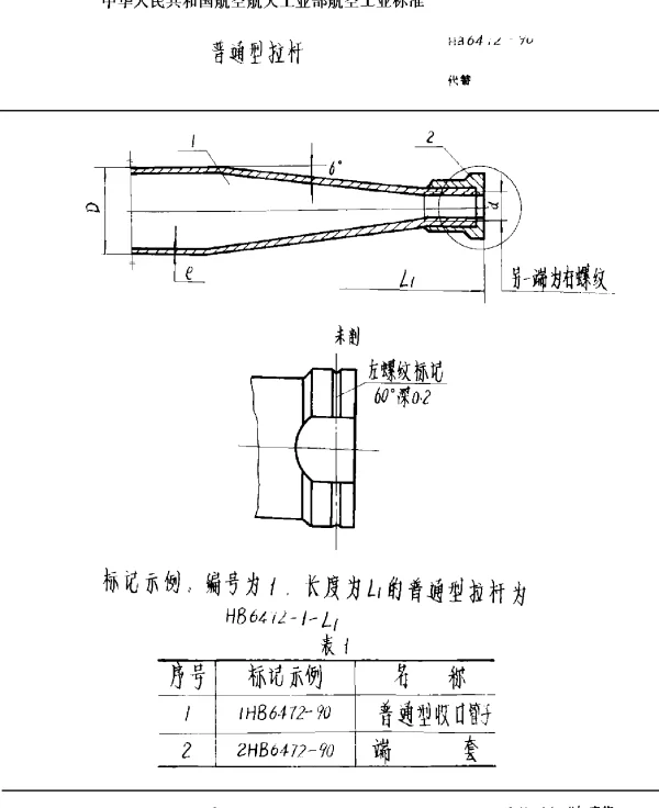 HB 6472-1990 普通型拉杆