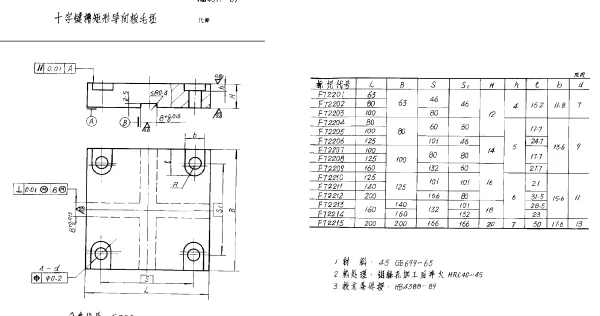 HB 4371-1989 十字键槽矩形导向板毛坯