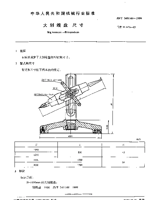 JBT 3411.66-1999 大划线盘.尺寸