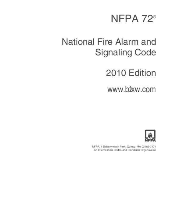 NFPA 72-2010 美国消防规范（英文）