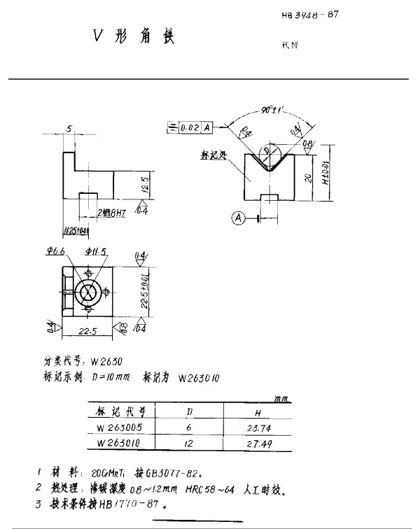 HB 3948-1987 V形角铁