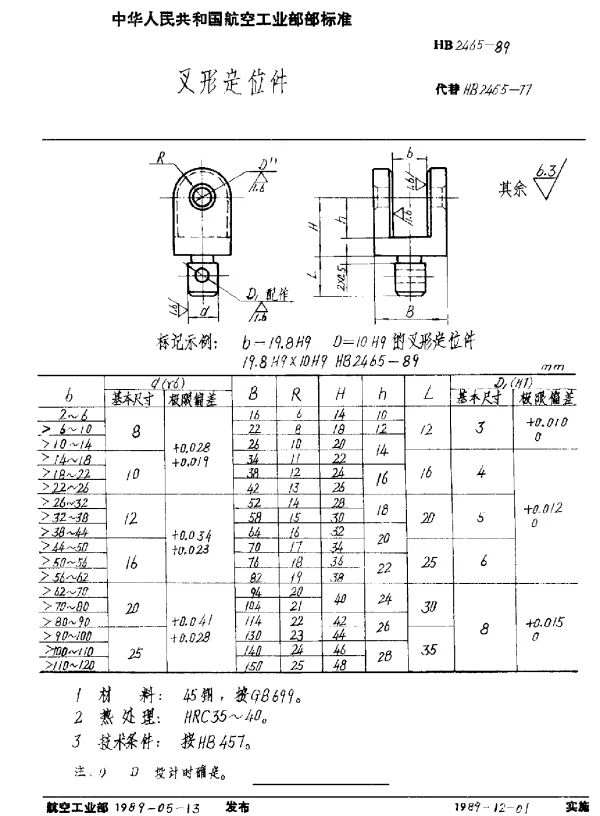 HB 2465-1989 叉形定位件