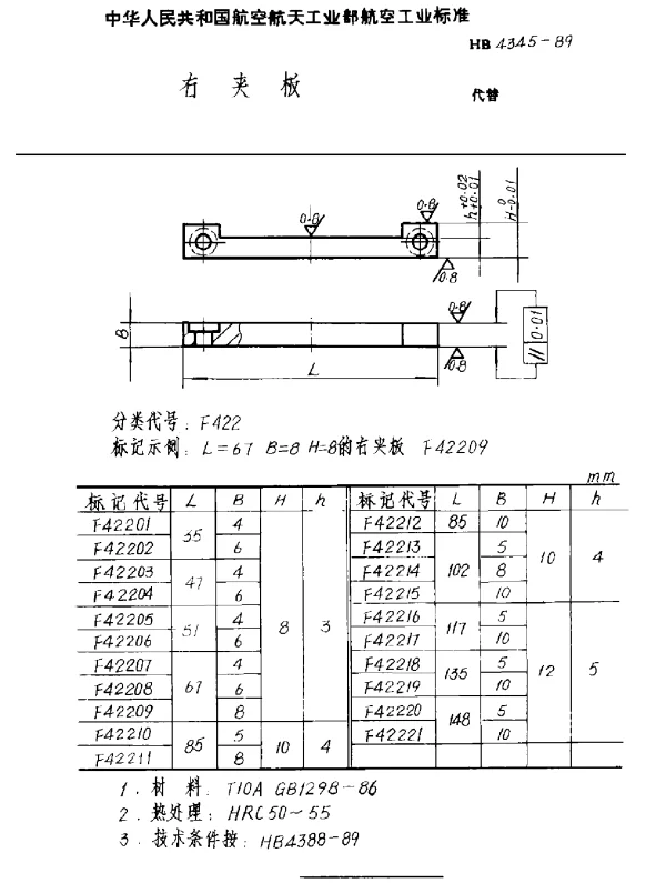 HB 4345-1989 右夹板