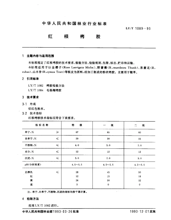 LYT 1089-1993 红根栲胶