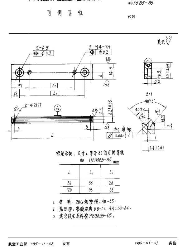 HB 3585-1985 可调导轨