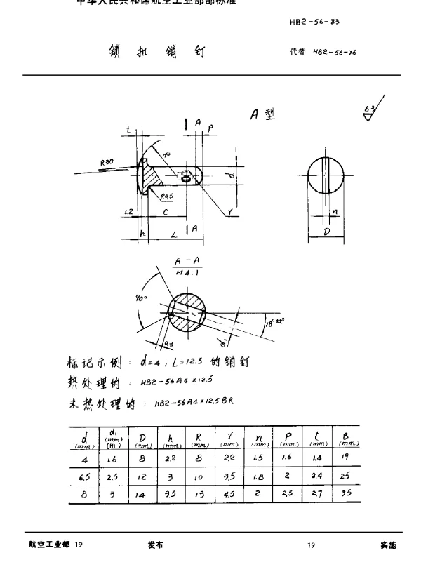 HB 2-56-1983 锁扣销钉