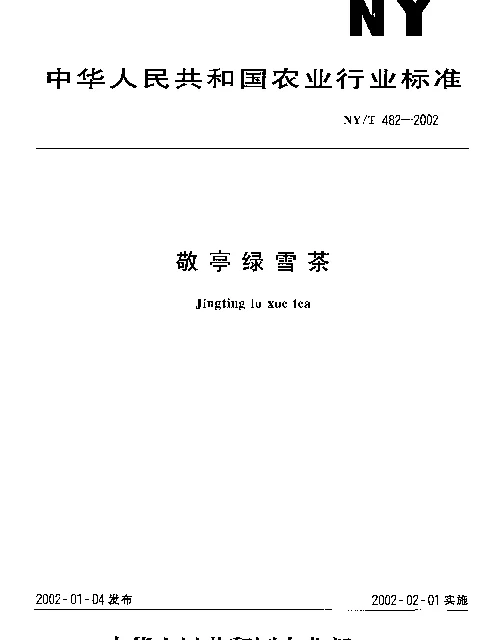 NYT 482-2002 敬亭绿雪茶