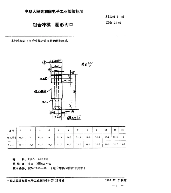 SJ 3003.2-1988 组合冲模.圆形刃口