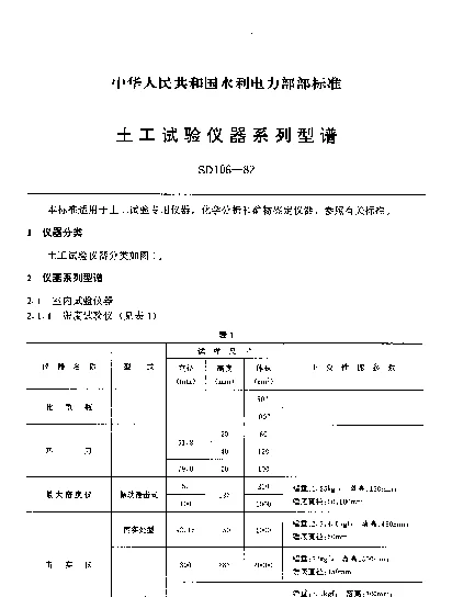 SD 106-1982 土工试验仪器系列型谱