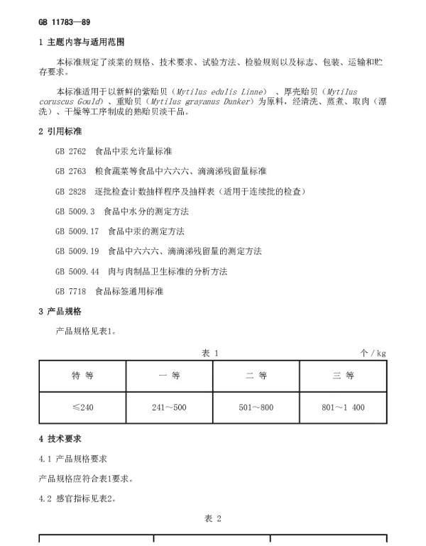 GB 11783-1989 速食海带