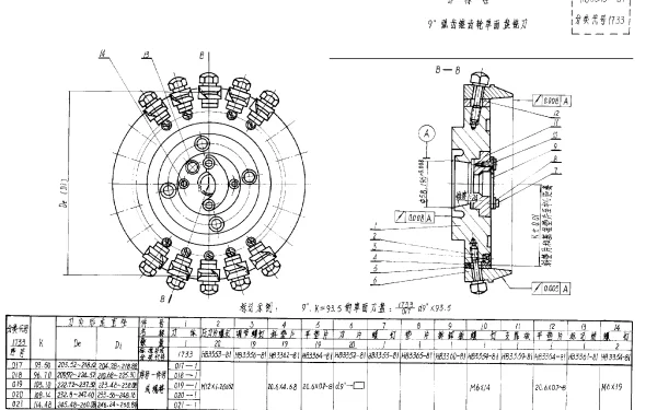 HB 3346-1981 ９＂弧齿锥齿轮单面盘铣刀（试行）
