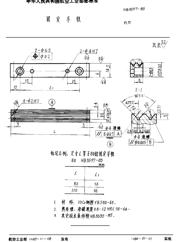 HB 3597-1985 固定导轨
