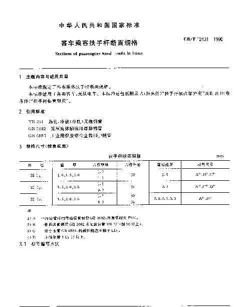 GBT 12431-1990 客车乘客扶手杆断面规格