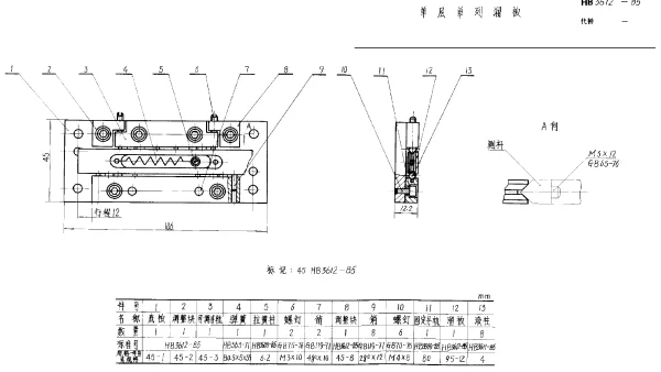HB 3612-1985 单层单列溜板