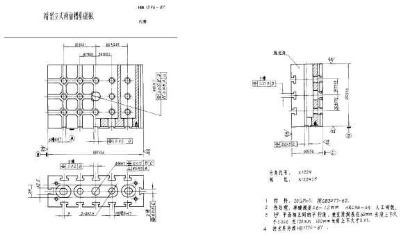 HB 1398-1987 精密立式两面槽基础板