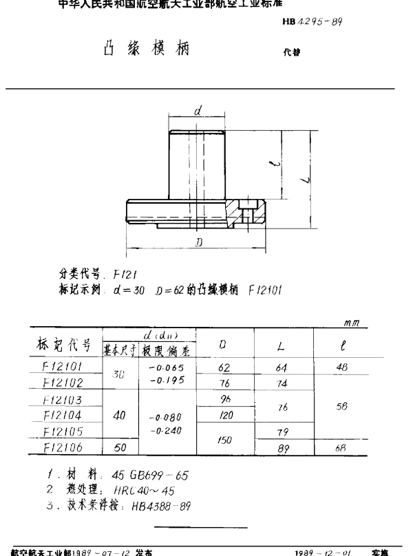 HB 4295-1989 凸缘模柄