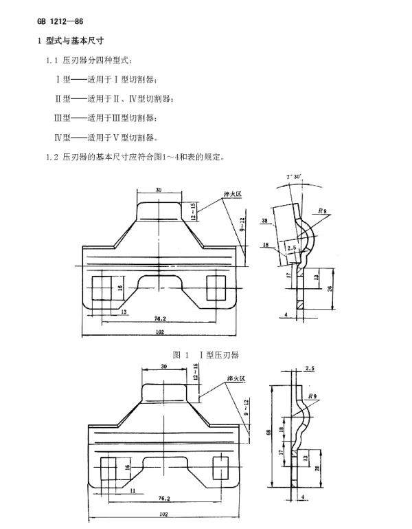 GB 1212-1986 压刃器