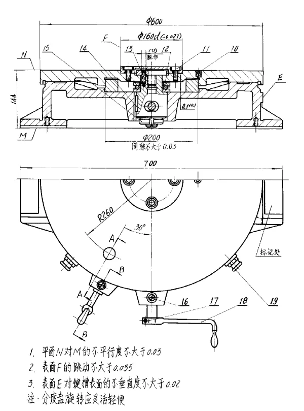 HB 1912-1975 立轴式分度台 Φ６００