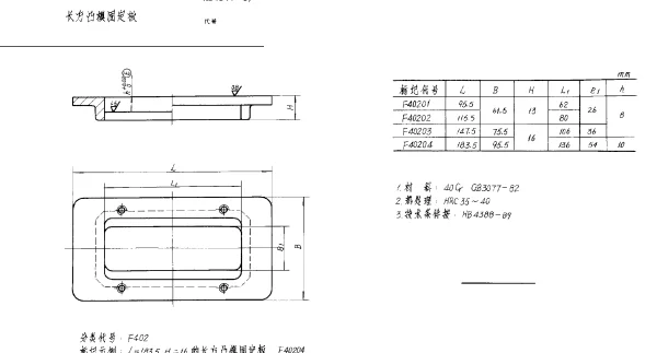HB 4340-1989 长方凸模固定板
