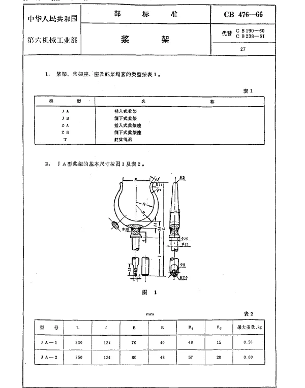 CB 476-1966 桨架
