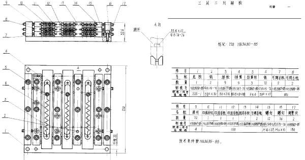 HB 3630-1985 三层三列溜板