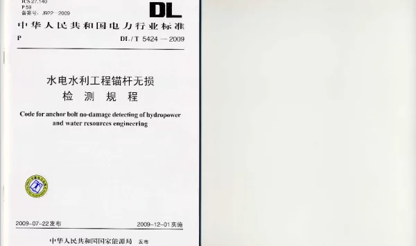 DLT 5424-2009 水电水利工程锚杆无损检测规程