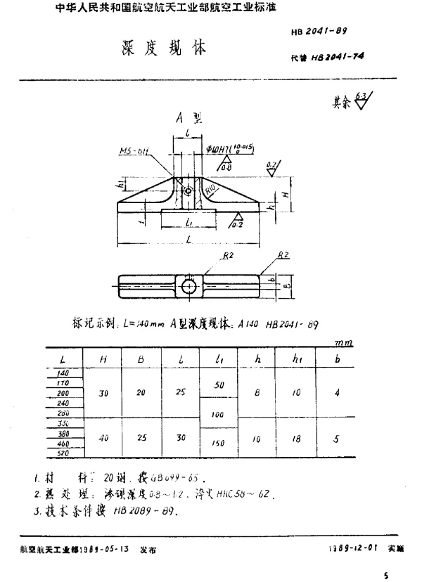 HB 2041-1989 深度规体