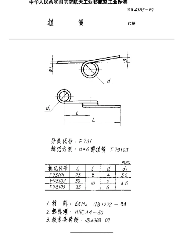 HB 4385-1989 扭簧