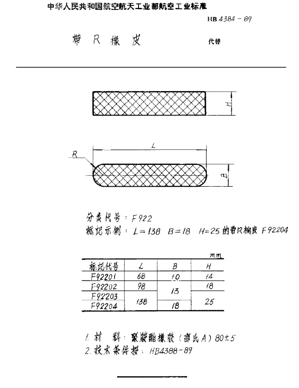 HB 4384-1989 带R橡皮