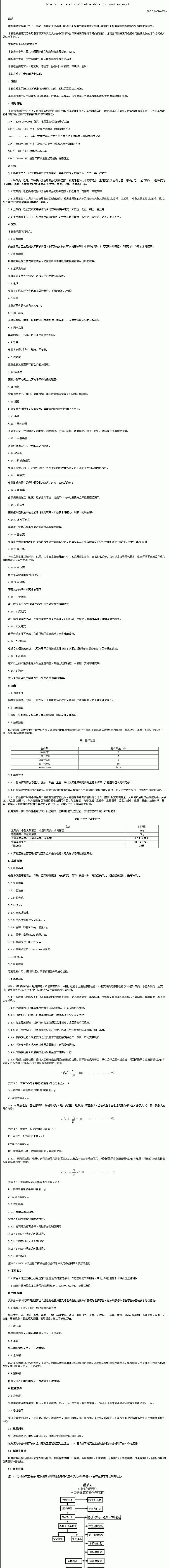SNT 0978-2000 进出口新鲜蔬菜检验规程