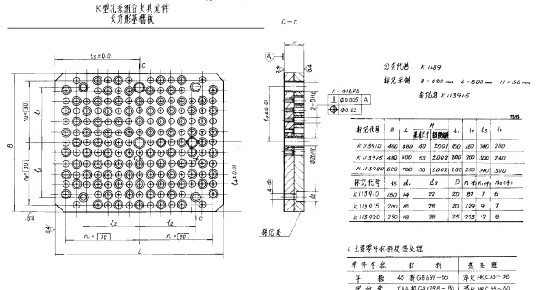 HB 4535.2-1991 K型孔系组合夹具元件 长方形基础板