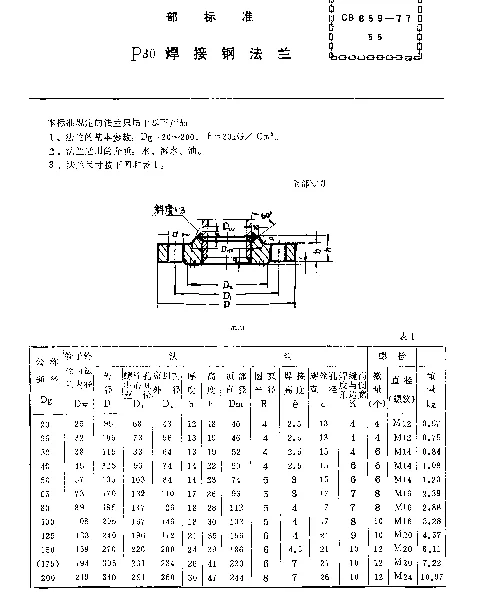 CB 859-1977 P30焊接钢法兰