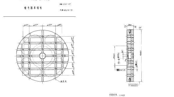 HB 1218-1987 稀布圆基础板
