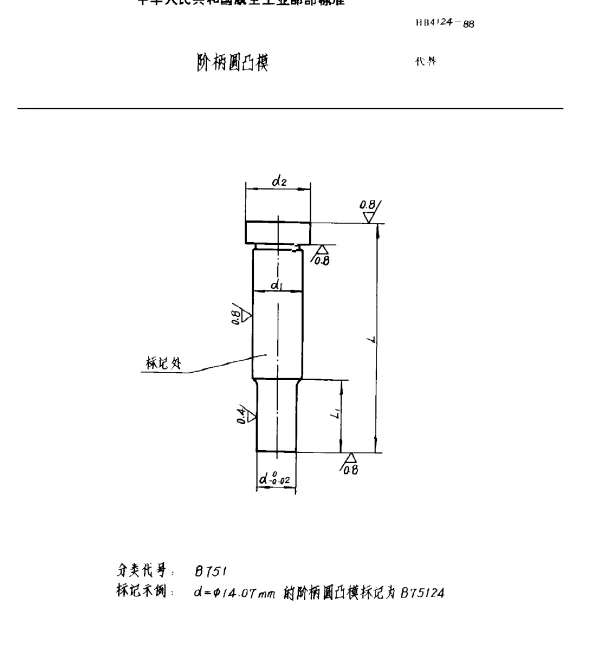 HB 4124-1988 阶柄圆凸模