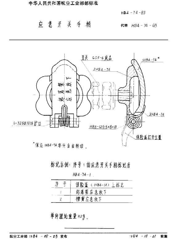 HB 4-74-1983 应急开关手柄