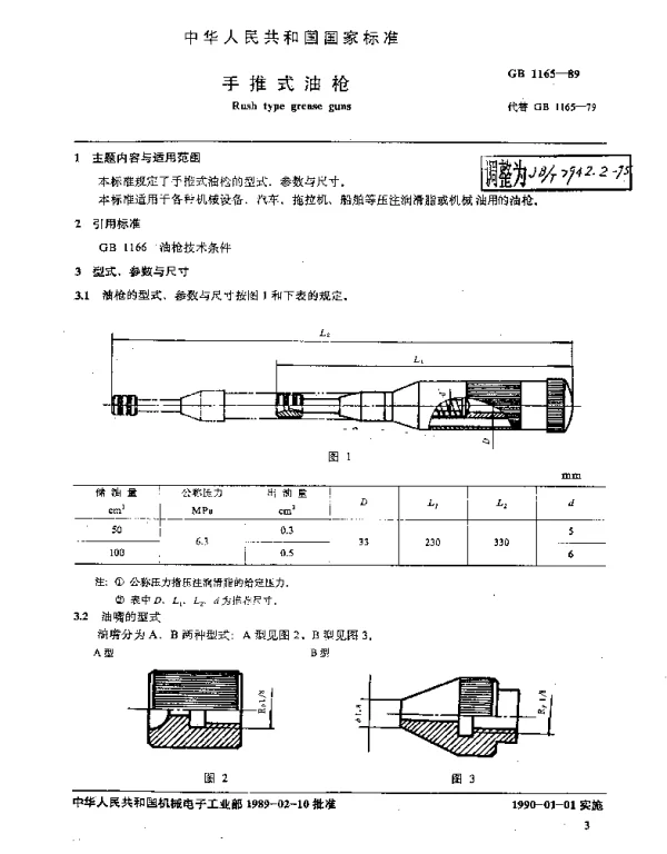 JBT 7942.2-1995 手推式油枪
