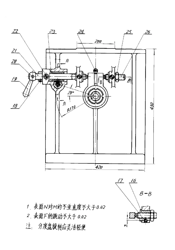 HB 1901-1975 卧轴式分度台 Φ４００