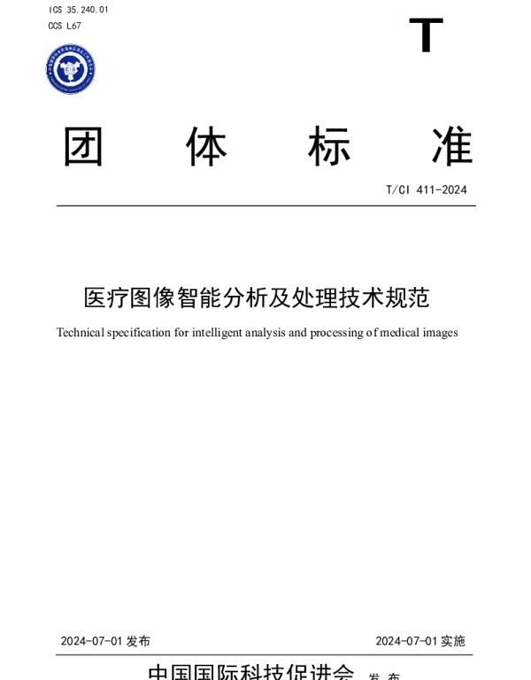 TCI 411-2024 医疗图像智能分析及处理技术规范