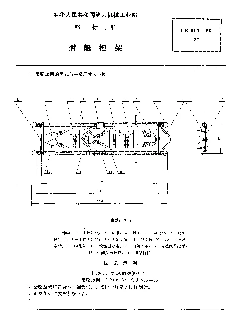 CB 910-1980 潜艇担架
