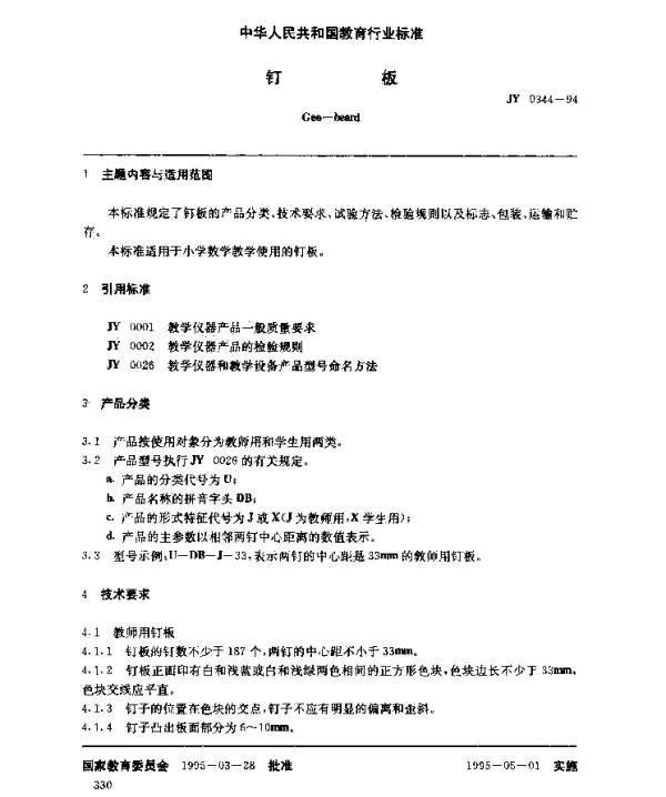 JY 0344-1994 钉板