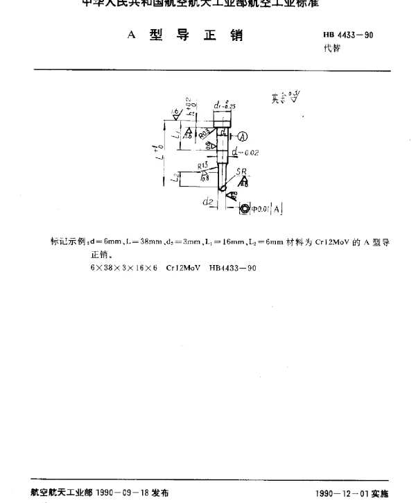 HB 4433-1990 A型导正销