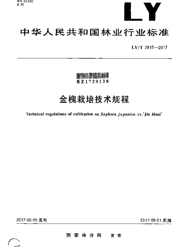 LYT 2815-2017 金槐栽培技术规程